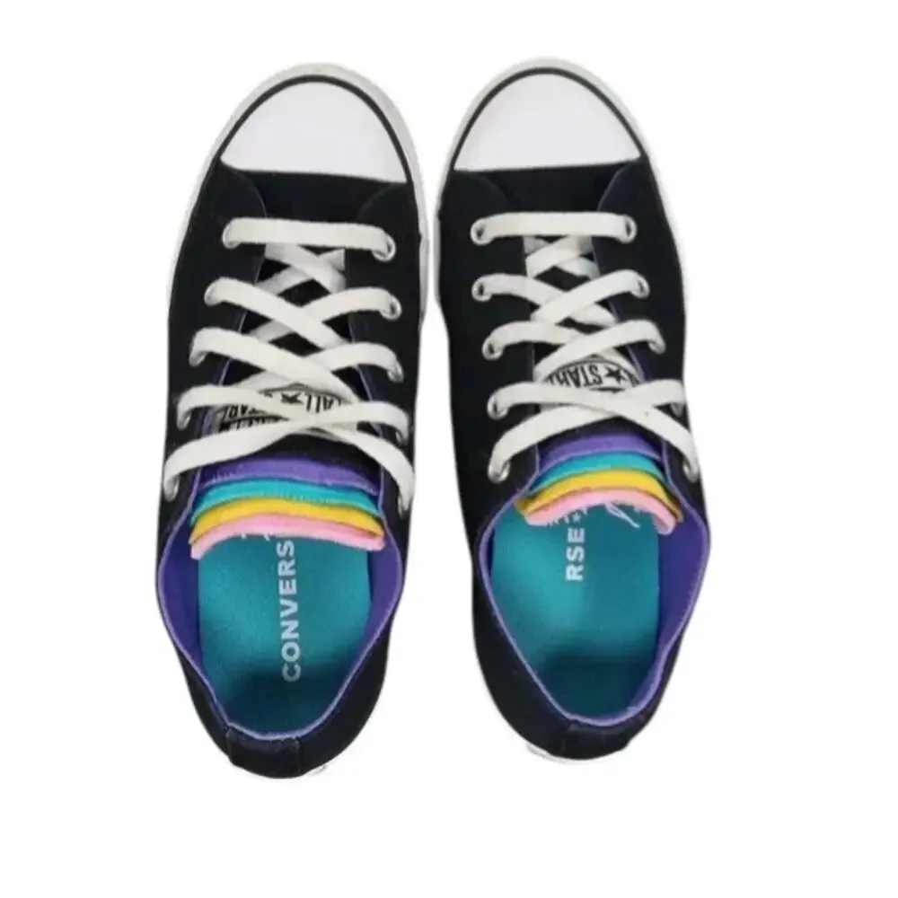 Converse Shoes Girls 3 Sneakers Chuck Taylor All Star Multi Tongue Casual Active